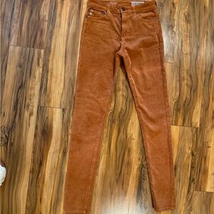AG The Farrah High Rise Skinny Rust Corduroy Pants Size 26